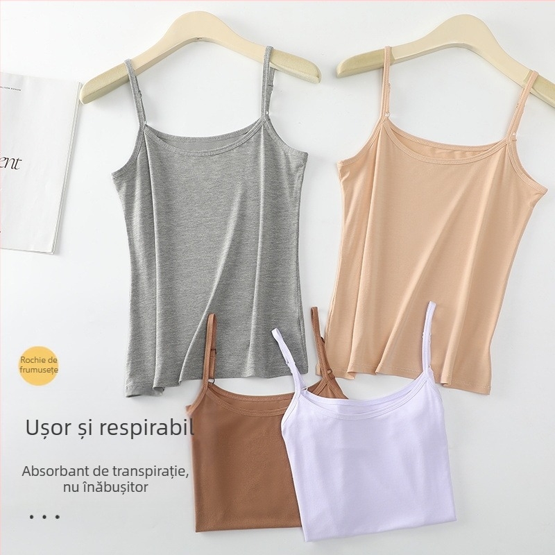 Femeii fără mâneci bluză de seară sexy din modal alb-negru camisol rochie de seară pentru studentă