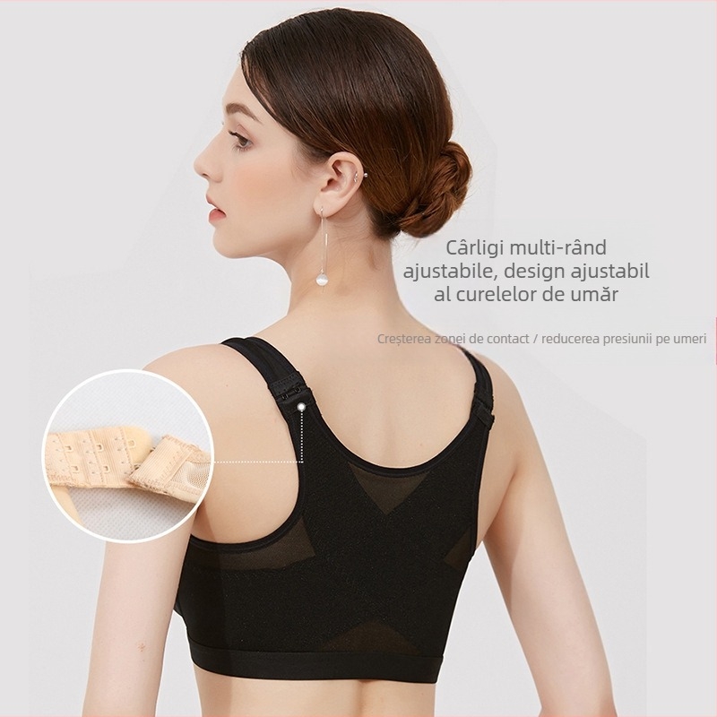 Producători transfrontalieri europeni și americani plus size cu cataramă frontală închisă, lenjerie intimă, fără inel de oțel, reglabil, sutien de yoga, confortabil pentru alergare