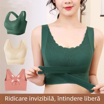 Sutien sport cu cataramă laterală încrucișată, rezistent la șocuri, reglabil, pentru susținerea sânilor, lenjerie sport fără cusături