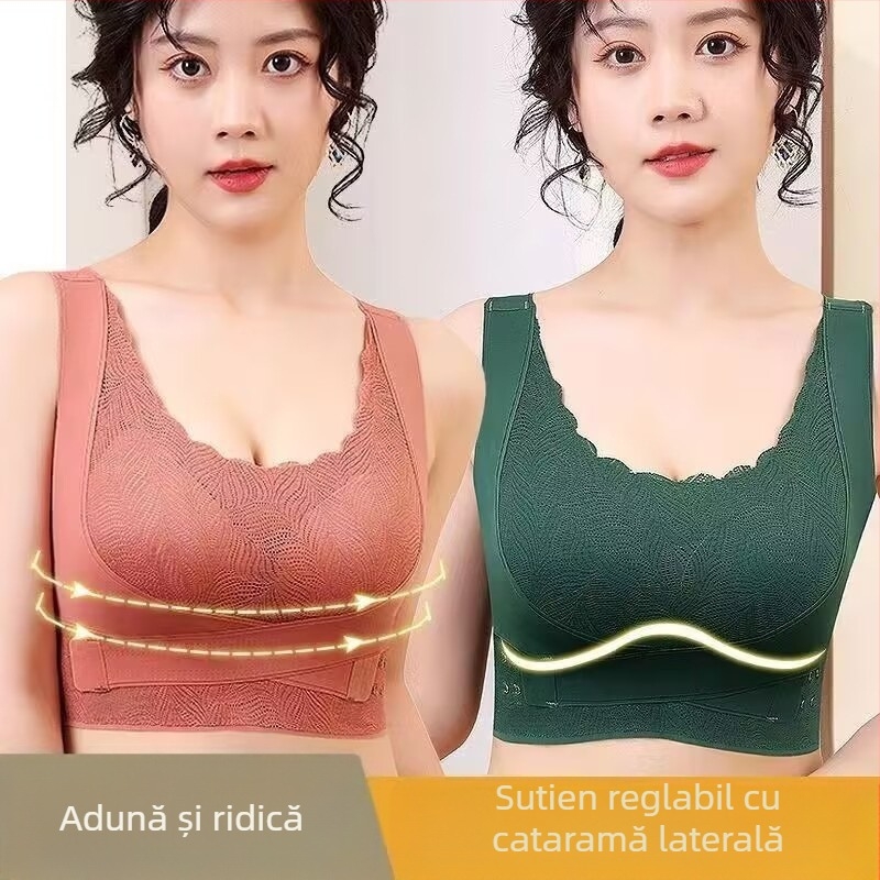 Vestă sport cu cataramă laterală din dantelă, rezistentă la șocuri, fără sudură, spate frumos, reglabil, yoga, fitness, lenjerie sport pentru femei