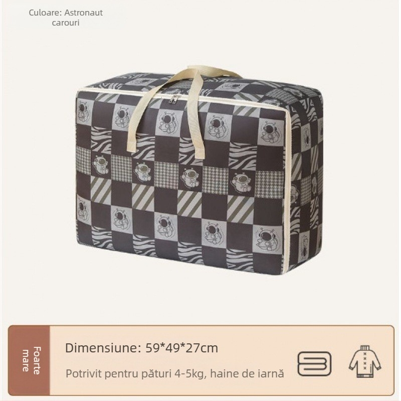 Cutie de depozitare Houndstooth pentru haine, cutie de depozitare pliabilă pentru garderobă de acasă cu placă PP încorporată, organizator de haine de mare capacitate