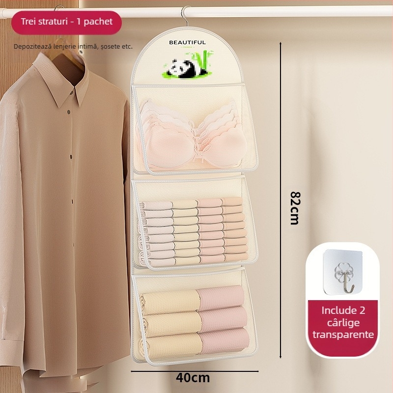 Cutie de depozitare Houndstooth pentru haine, cutie de depozitare pliabilă pentru garderobă de acasă cu placă PP încorporată, organizator de haine de mare capacitate