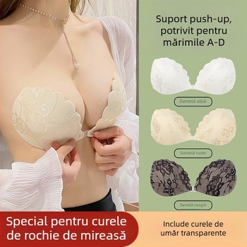 Autocolante din dantelă en-gros pentru piept, rochie de mireasă, pentru femei, piept mic, îngroșat, mare, anti-lăsare, push-up, autocolante invizibile pentru sâni din silicon, suport superior