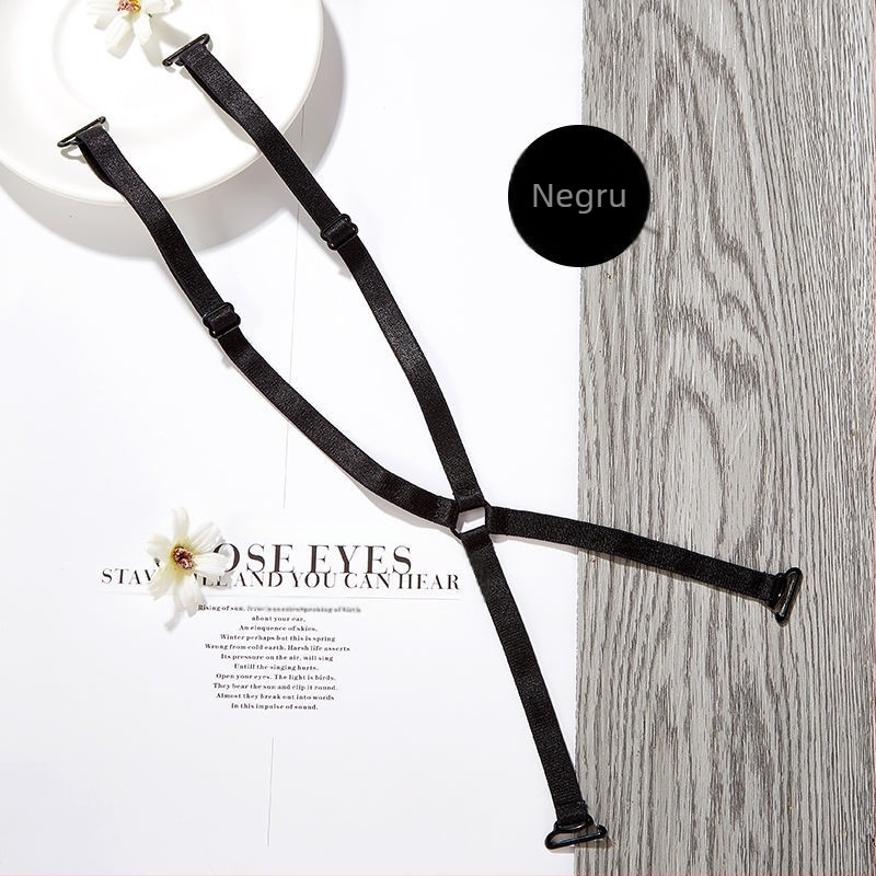 Sutien transparent invizibil curea de umăr din dantelă cu gol încrucișat spate curea dublă de acoperire a umărului curea interioară subțire anti-alunecare curea