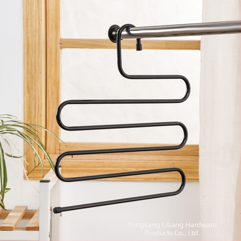 Ușor de haine în formă de S, din oțel inoxidabil antiderapant, cu mai multe straturi, pentru prosoape, depozitare eșarfe și finisare, cârlig pentru uz casnic