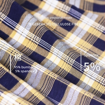 Chiloți boxer pentru bărbați, din bumbac în carouri, moi, lejeri, respirabili, prietenoși cu pielea, Arlo Pants Boxer pentru bărbați