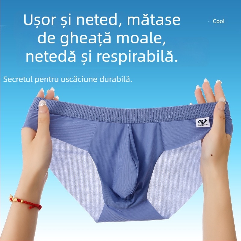 Lenjerie intimă pentru bărbați, din mătase glacială, răcoroasă, cu talie joasă, ușoară, respirabilă, elastică, convexă în U, în interior, va fi de vară.