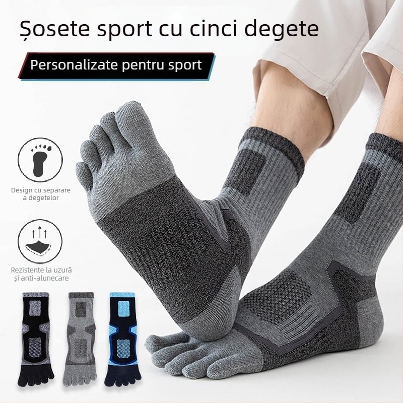 Șosete sport lungi pentru bărbați, șosete sport, șosete din bumbac, absorbante de transpirație, respirabile, de lungime medie, care nu provoacă miros, șosete pentru bărbați de mărime mare