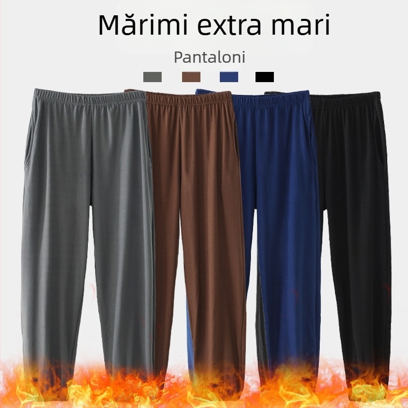 Pantaloni scurți de catifea lejeri pentru bărbați grași, de iarnă, căptușiți cu fleece și îngroșați, casual, caldi