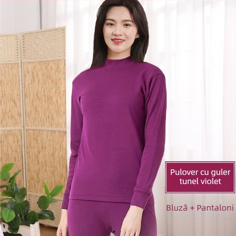 Set de lenjerie termică din bumbac pur pentru bărbați, toamnă și iarnă, lenjerie termică pentru femei, pulover din bumbac, tricotaje, îngroșat pentru căldură