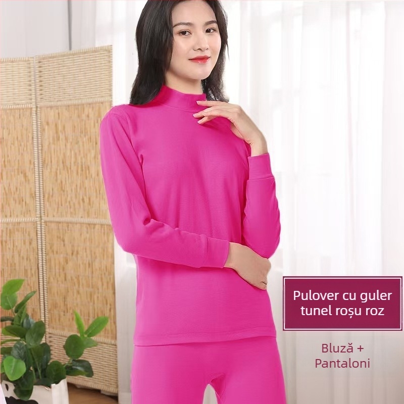 Set de lenjerie termică din bumbac pur pentru bărbați, toamnă și iarnă, lenjerie termică pentru femei, pulover din bumbac, tricotaje, îngroșat pentru căldură