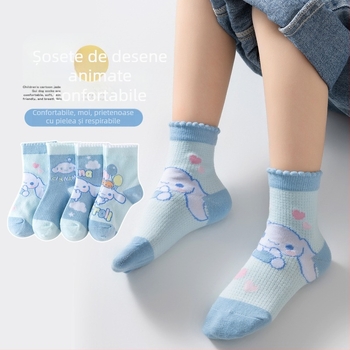 Șosete pentru copii, primăvară, stil nou, șosete pentru băieți, șosete cu desene animate și fete, șosete cu cinnamoroll, șosete pentru băieți, șosete până la jumătatea gambei, șosete pentru bebeluși