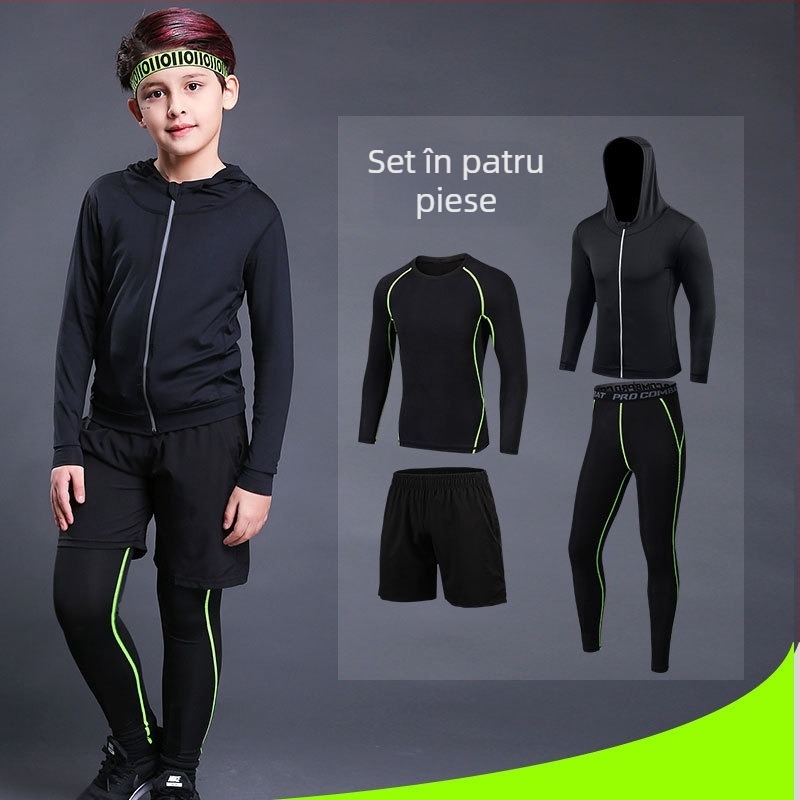 Colanți pentru copii, haine de antrenament, costum sport de toamnă și de iarnă, haine de baschet, fotbal, cu uscare rapidă, haine de fitness pentru băieți și băieți