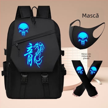 Ghiozdan luminos pentru elevi de liceu Ghost Dance, băieți și fete, clasele 3-6, la modă, cool, cu capacitate mare, pentru elevi