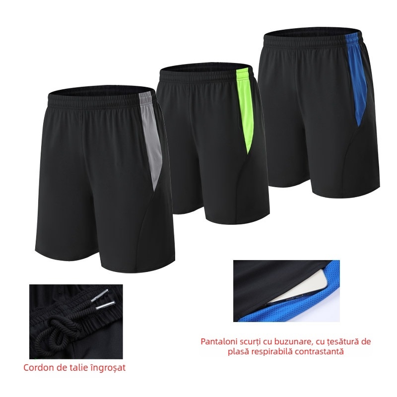 Pantaloni sport pentru bărbați, uscare rapidă, vară, cu cinci puncte, pantaloni de plajă, alergare, fitness, antrenament, peste genunchi, lejer, plus mărime, pantaloni scurți de baschet