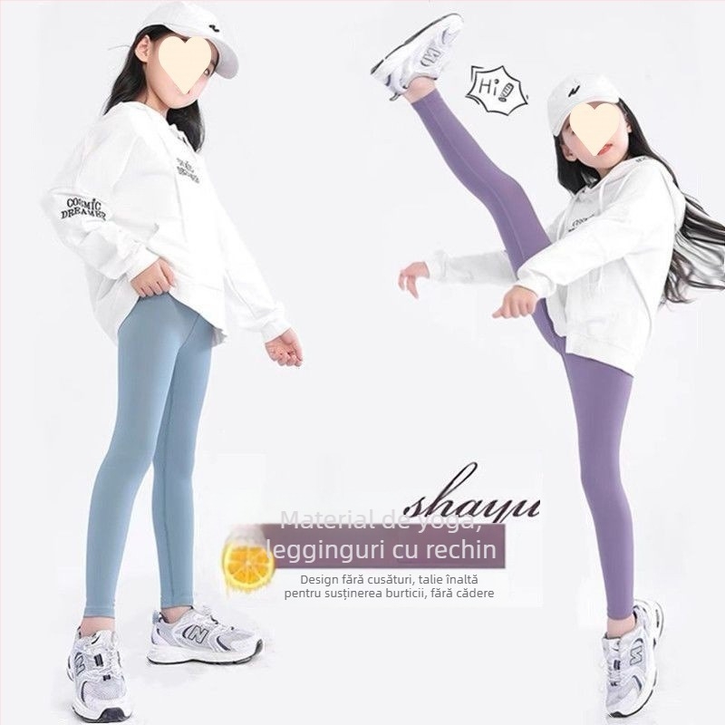 Pantaloni scurți pentru copii, model rechin, fete, vară, subțire, pantaloni de yoga, slăbire, talie înaltă, pantaloni scurți