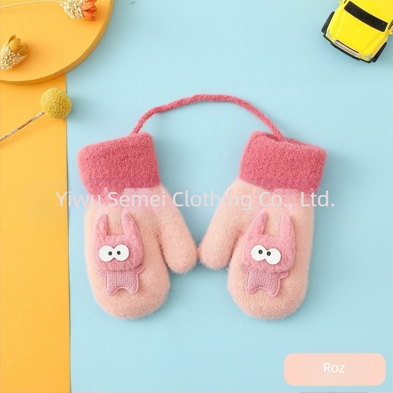 Mănuși pentru copii, mănuși tricotate, mănuși de lână, mănuși calde de toamnă și de iarnă, îngroșate, en-gros