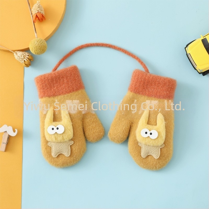 Mănuși pentru copii, mănuși tricotate, mănuși de lână, mănuși calde de toamnă și de iarnă, îngroșate, en-gros
