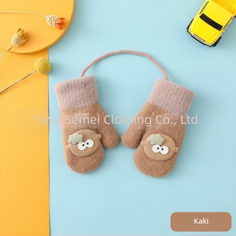 Mănuși pentru copii, mănuși tricotate, mănuși de lână, mănuși calde de toamnă și de iarnă, îngroșate, en-gros