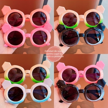 Ochelari de soare pentru copii, ochelari de soare cu urechi drăguțe la modă, coreeni, la modă, cu protecție solară UV, pentru copii, ochelari de soare de călătorie