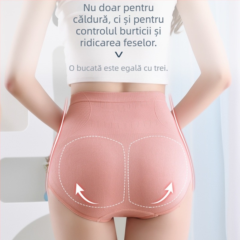 Lenjerie intimă pentru femei, cu talie înaltă, din grafen, fagure de miere, fără sudură, respirabil, chiloți pentru abdomen și șolduri