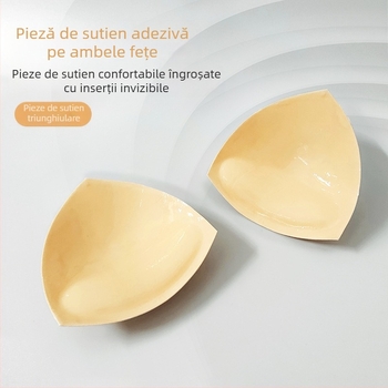 Autocolante din silicon pentru piept, inserție triunghiulară, burete îngroșat pentru femei, pernă de costum de baie, bikini, lenjerie intimă, inserție push-up, pernă autoadezivă pentru piept