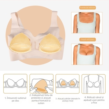 Autocolante din silicon pentru piept, inserție triunghiulară, burete îngroșat pentru femei, pernă de costum de baie, bikini, lenjerie intimă, inserție push-up, pernă autoadezivă pentru piept