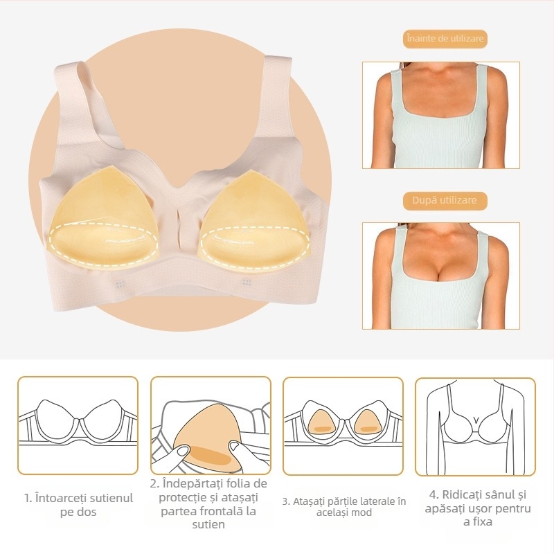 Autocolante din silicon pentru piept, inserție triunghiulară, burete îngroșat pentru femei, pernă de costum de baie, bikini, lenjerie intimă, inserție push-up, pernă autoadezivă pentru piept