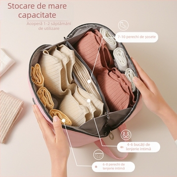 Suport de depozitare pentru călătorii, stil coreean, material textil, geantă de depozitare portabilă pentru lenjerie intimă pentru femei, geantă de depozitare trei-în-unu