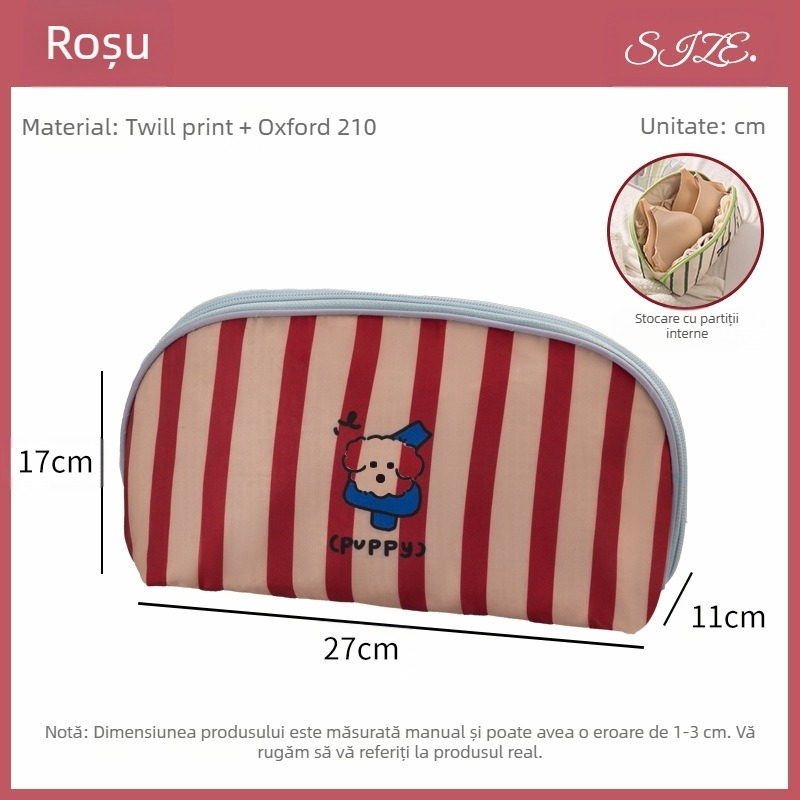 Suport de depozitare pentru călătorii, stil coreean, material textil, geantă de depozitare portabilă pentru lenjerie intimă pentru femei, geantă de depozitare trei-în-unu