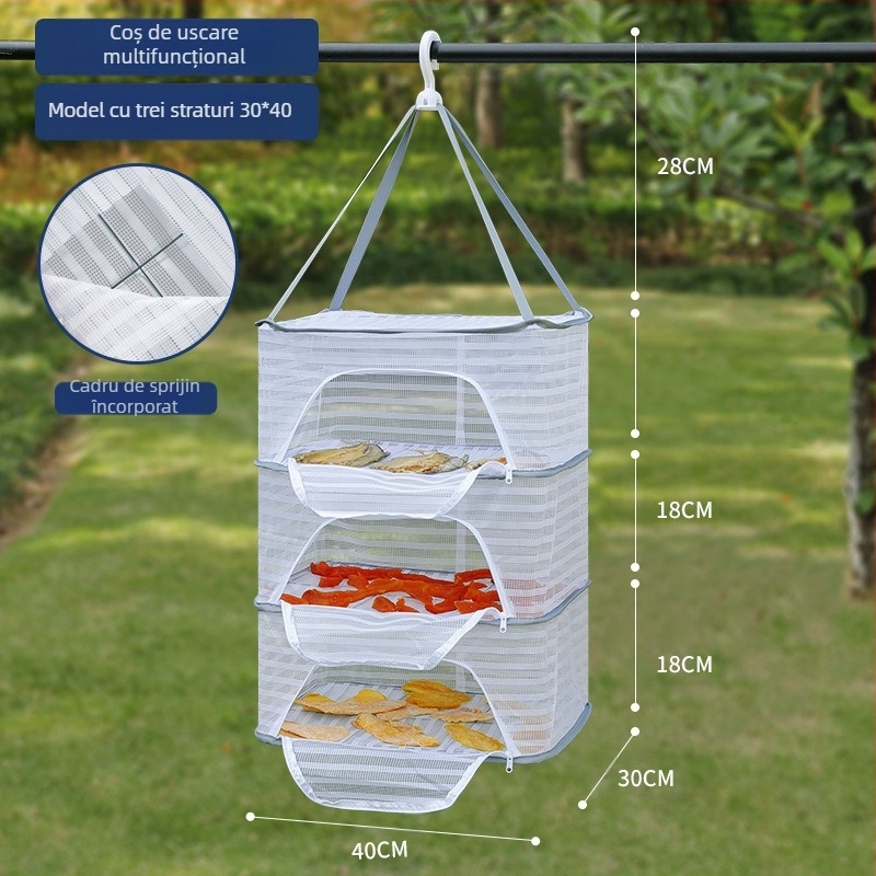 Plasă anti-fly pentru pește uscat, plasă pentru produse uscate, coș de uscare pentru balcon, coș de uscare pentru alimente, raft pentru alimente, coș de uscare pentru alimente