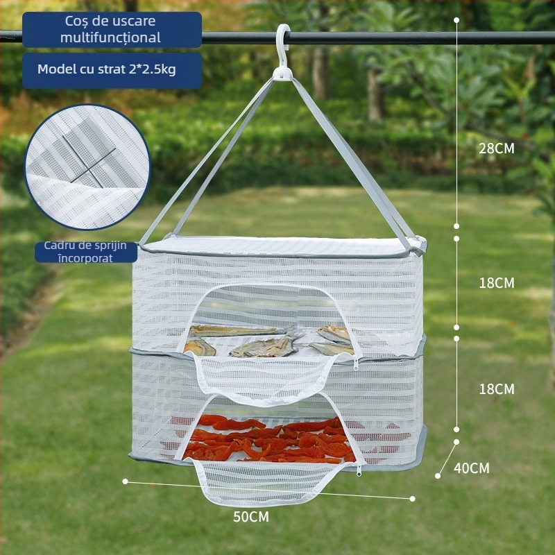 Plasă anti-fly pentru pește uscat, plasă pentru produse uscate, coș de uscare pentru balcon, coș de uscare pentru alimente, raft pentru alimente, coș de uscare pentru alimente