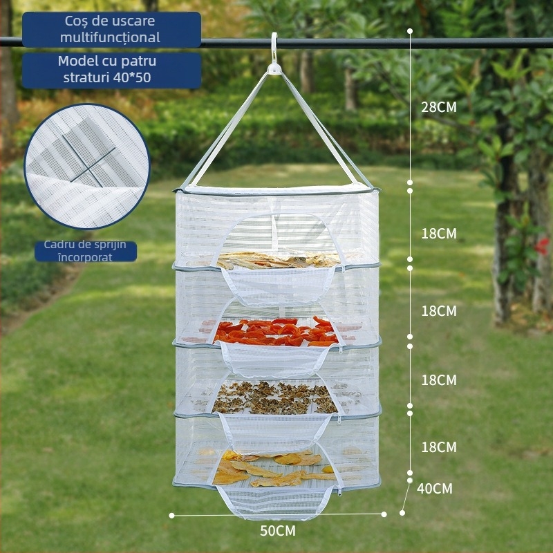 Plasă anti-fly pentru pește uscat, plasă pentru produse uscate, coș de uscare pentru balcon, coș de uscare pentru alimente, raft pentru alimente, coș de uscare pentru alimente