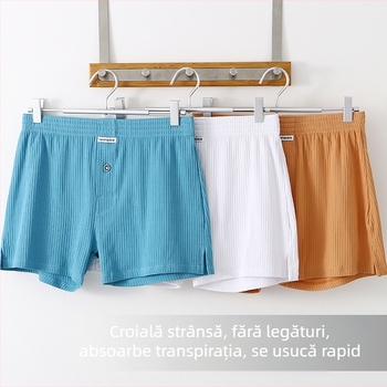 Pantaloni scurți cu filet pentru bărbați, lenjerie intimă din bumbac elastic, confortabili, lejeri, mărimi plus, boxeri, pantaloni de pijama, boxeri