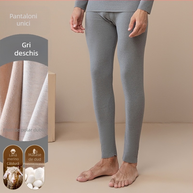 Pantaloni de toamnă pentru bărbați, pantaloni calzi, purtați toamna și iarna, căptușiți cu fleece, lână, mătase, față-verso, fleece, bază îngroșată, pantaloni caldi