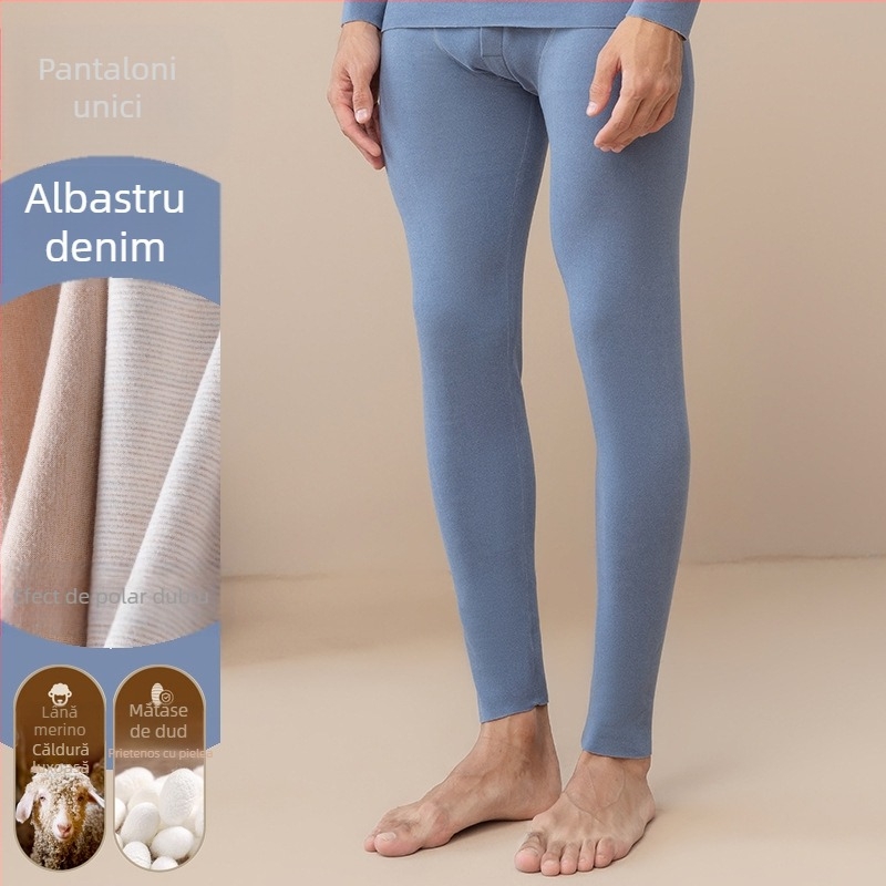 Pantaloni de toamnă pentru bărbați, pantaloni calzi, purtați toamna și iarna, căptușiți cu fleece, lână, mătase, față-verso, fleece, bază îngroșată, pantaloni caldi