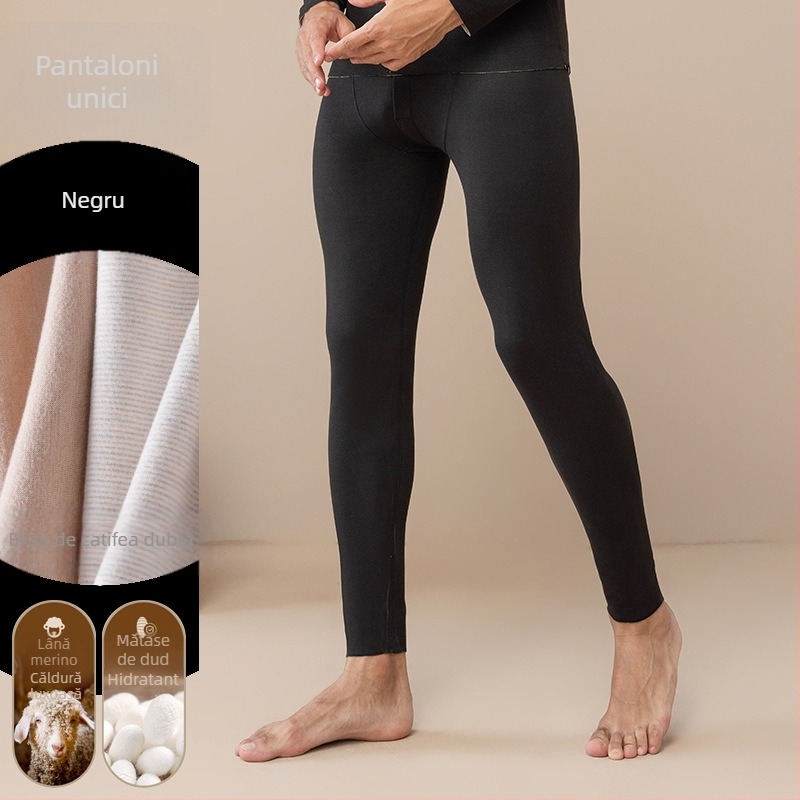 Pantaloni de toamnă pentru bărbați, pantaloni calzi, purtați toamna și iarna, căptușiți cu fleece, lână, mătase, față-verso, fleece, bază îngroșată, pantaloni caldi
