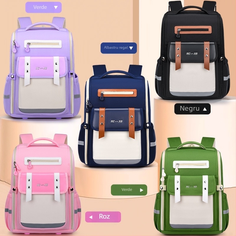 Ghiozdan școlar nou în stil britanic pentru elevii de școală primară, clasele 1-6, pentru copii, cu protecție a coloanei vertebrale, imprimare, geantă spațială, rucsac de mare capacitate