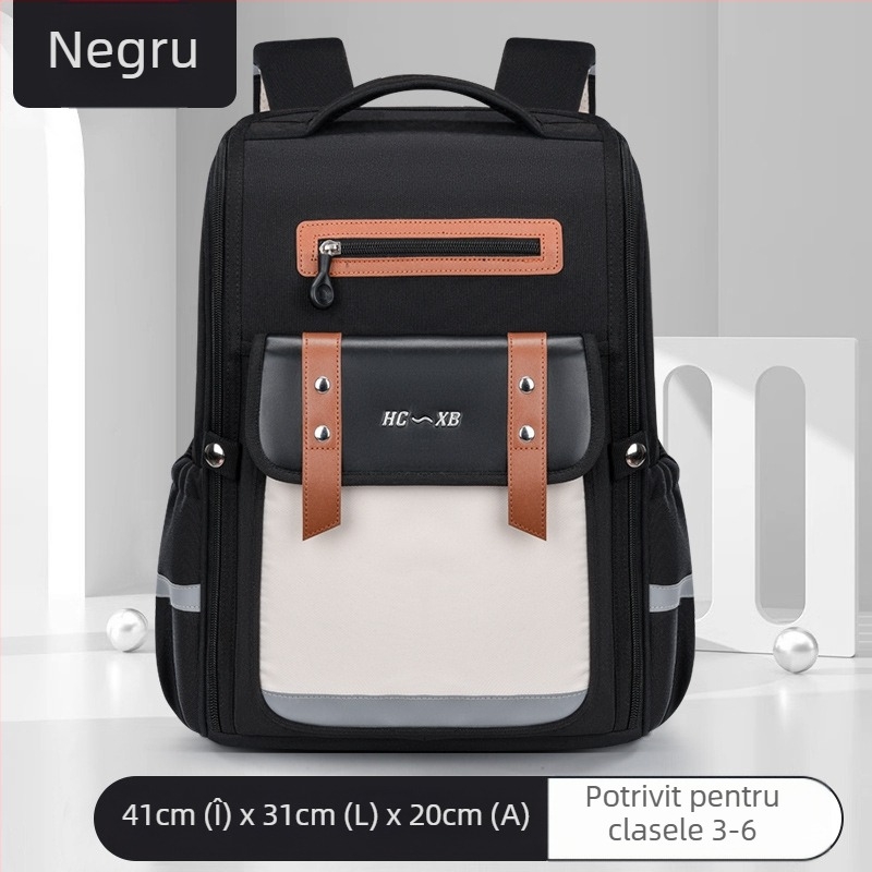 Ghiozdan școlar nou în stil britanic pentru elevii de școală primară, clasele 1-6, pentru copii, cu protecție a coloanei vertebrale, imprimare, geantă spațială, rucsac de mare capacitate