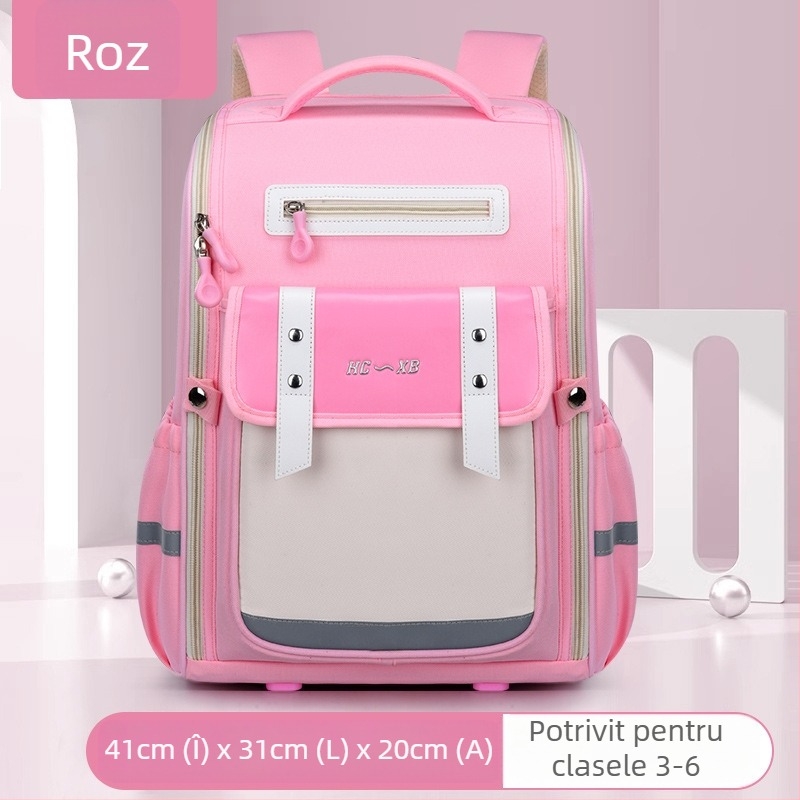 Ghiozdan școlar nou în stil britanic pentru elevii de școală primară, clasele 1-6, pentru copii, cu protecție a coloanei vertebrale, imprimare, geantă spațială, rucsac de mare capacitate