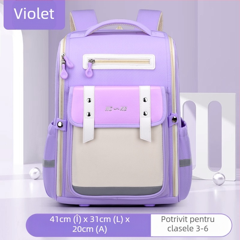 Ghiozdan școlar nou în stil britanic pentru elevii de școală primară, clasele 1-6, pentru copii, cu protecție a coloanei vertebrale, imprimare, geantă spațială, rucsac de mare capacitate