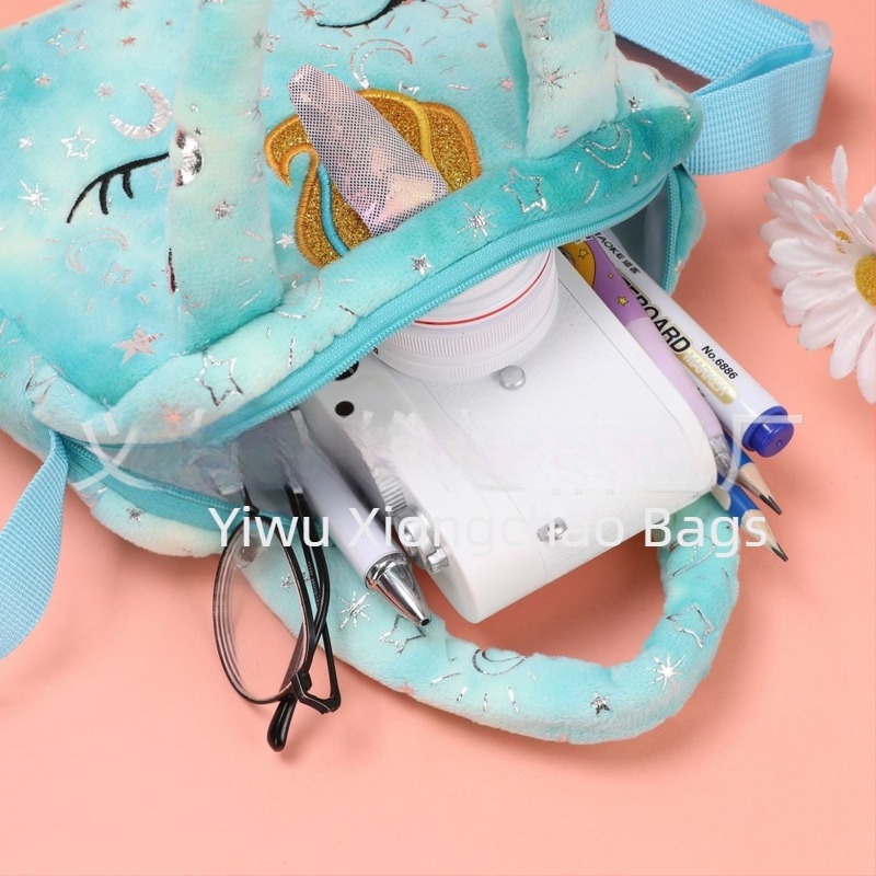 Geantă de mână mini cu unicorn drăguț, broderie aleatorie colorată, vopsită în culoarea Tie-Dye, crossbody, portabilă, cu dublă utilizare