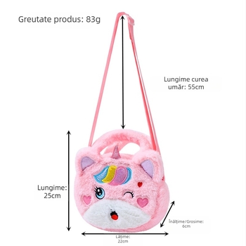 Femeii geantă de pluș unicorn Crossbody bag drăguț moda umăr geantă cosmetice telefon mobil depozitare geantă monede portofel