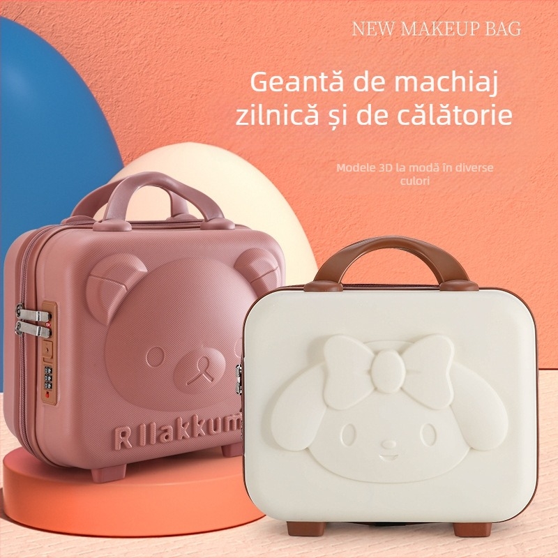 14 inch valiză pentru bărbați și femei pentru copii, model de desene animate, geantă de depozitare, cutie de suveniruri PP, geantă cosmetică de mare capacitate