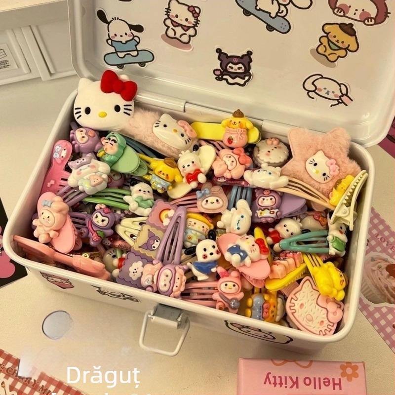 Drăguț roz de pluș HelloKitty Duckbill Clip combinație japoneză fată KT pisică desene animate accesorii de păr agrafă laterală