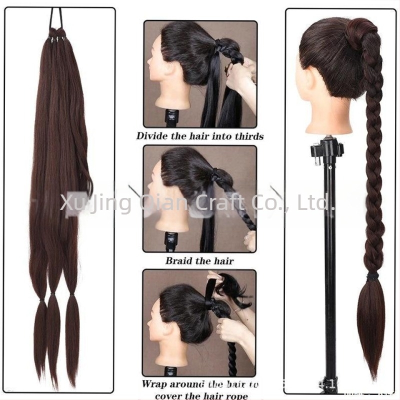 Împletitură transfrontalieră de coadă de cal, împletitură de împletitură Amazon, cea mai bine vândută împletitură cu trei fire, Ponyta împletită