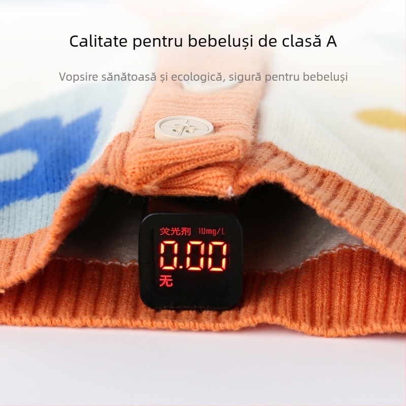 Vestă tricotată din bumbac pur și moale pentru copii, stil K, categorie de îmbrăcăminte de exterior de toamnă pentru copii, cardigan