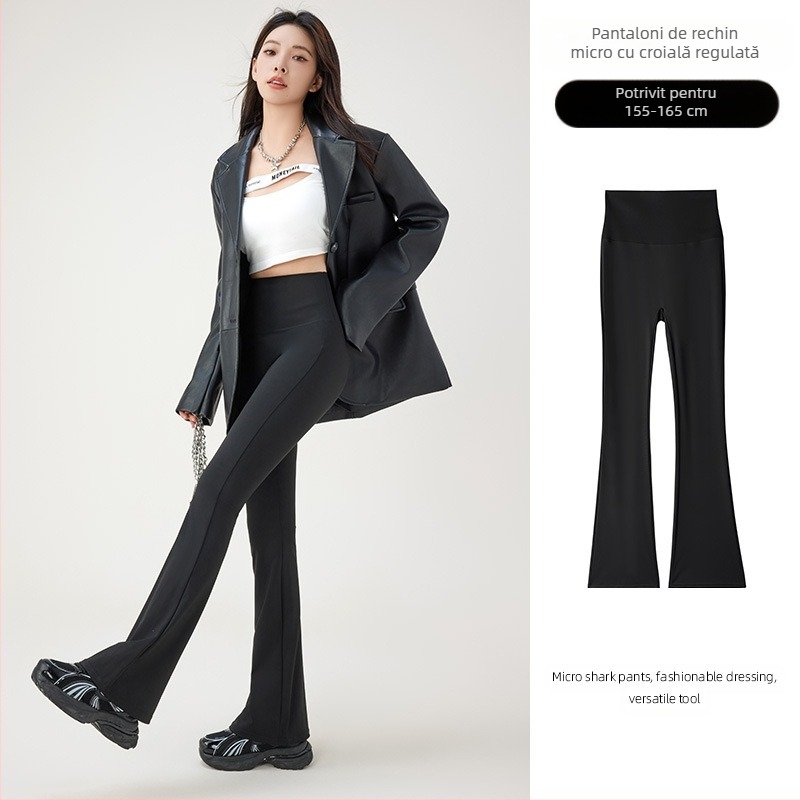 Pantaloni de yoga subțiri, ușor evazați, din mătase de gheață, stil subțire, pentru femei, îmbrăcăminte de vară, talie înaltă, evazați