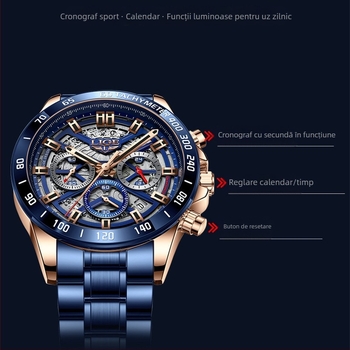 Ceas de afaceri cu cuarț multifuncțional cu cadran mare, temperament masculin, ceasuri interne de mare valoare, en-gros transfrontalier