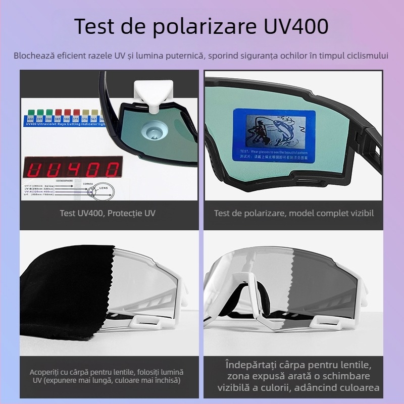 Ochelari de ciclism transfrontalieri, ochelari sport cu dublă utilizare, cu schimbare de culoare, pentru exterior, zi și noapte, ochelari polarizați rezistenți la UV pentru biciclete